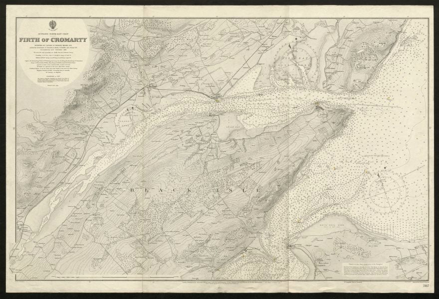 Scotland North East Coast Cromarty Firth Black Isle Admiralty sea chart 1911 map